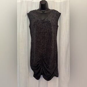 Black Patterned Sleeveless Shift Dress